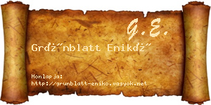Grünblatt Enikő névjegykártya